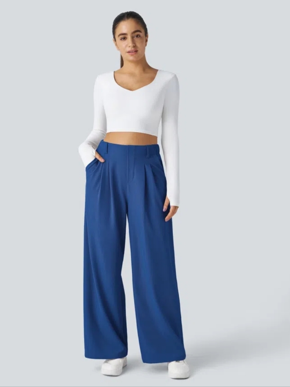HALARA Wide Leg Pants in Blue